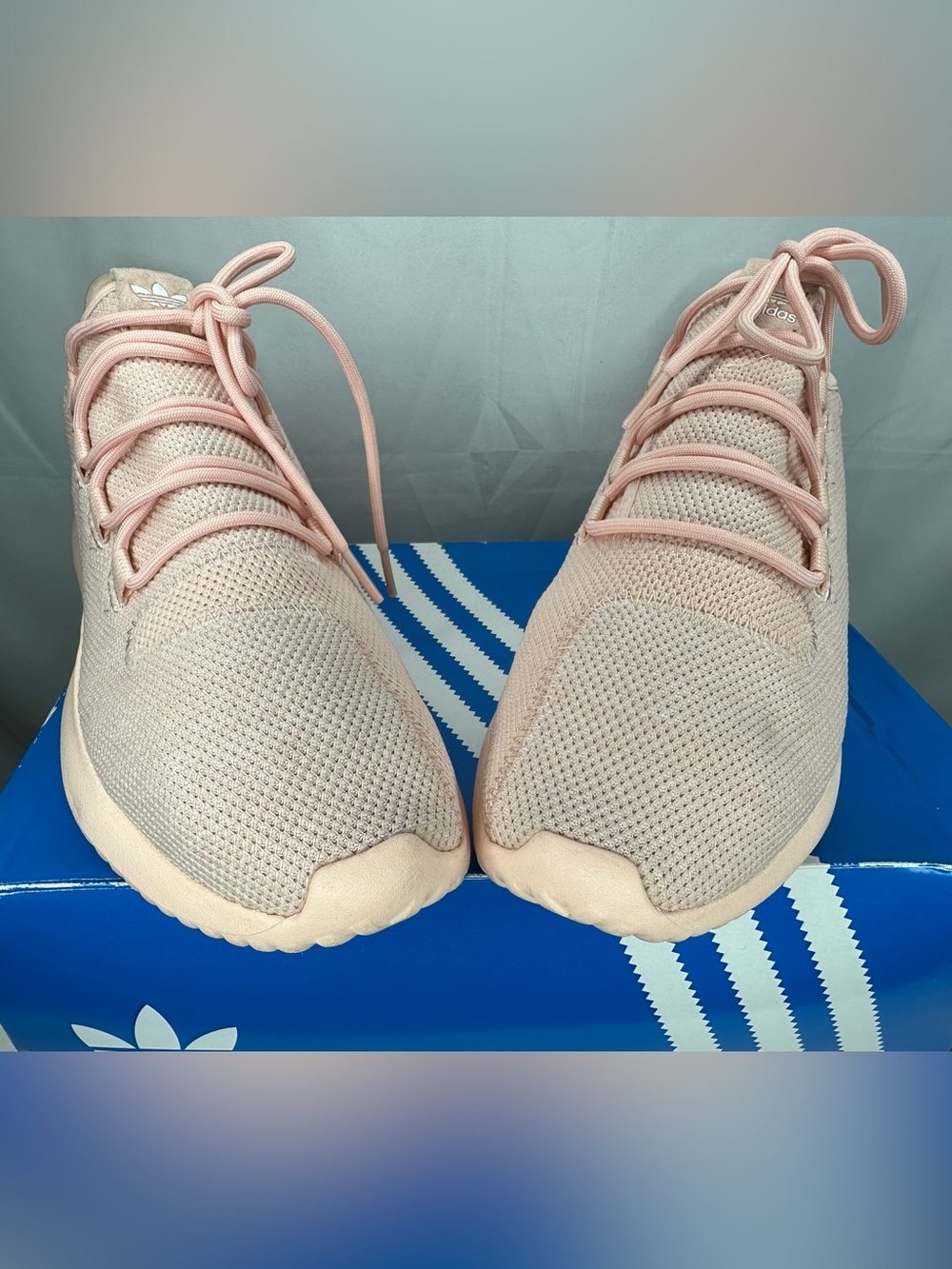 adidas Women’s Pale Pink Knit Lace-Up Sneakers